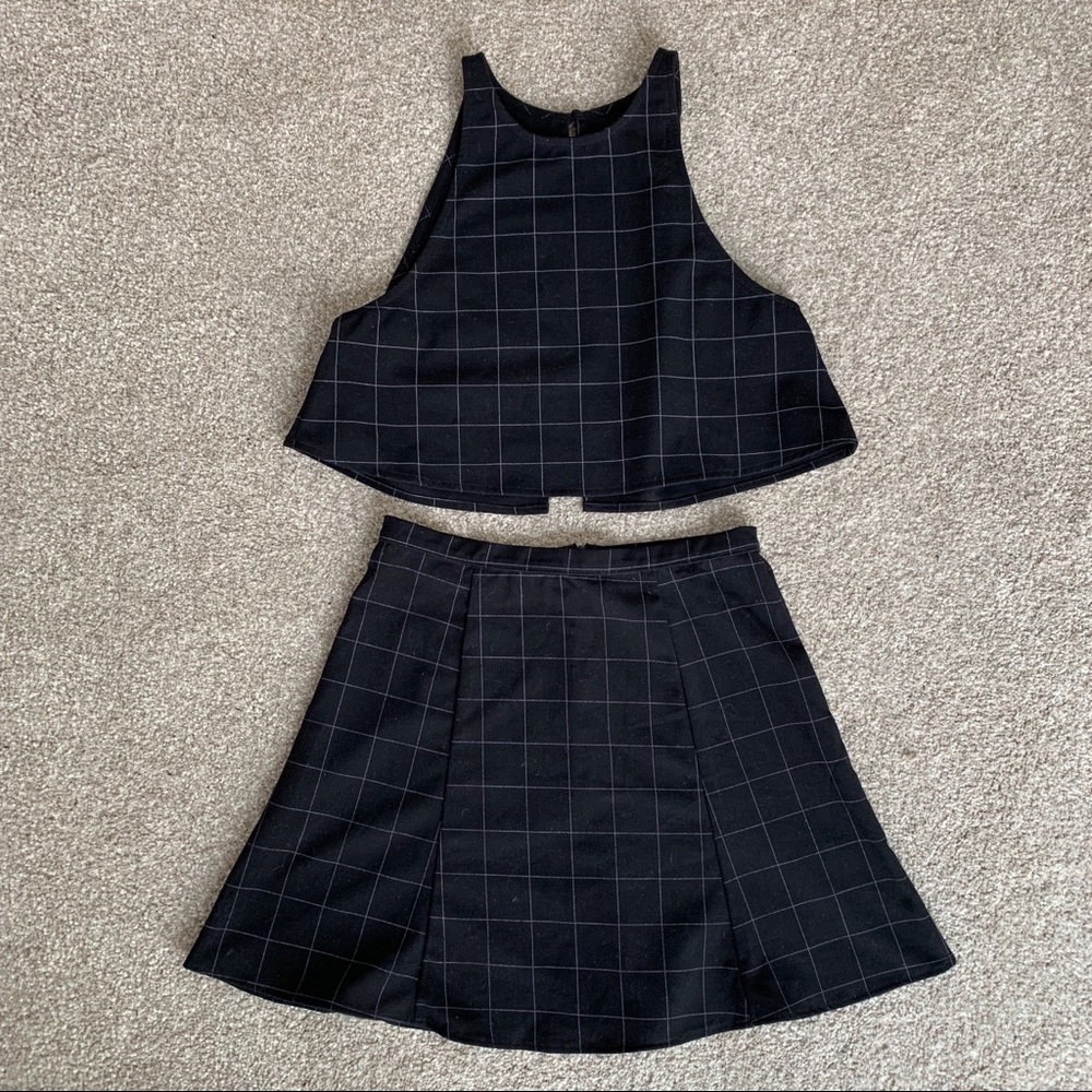 Co-ord School Girl Tank and Mini Skirt Set